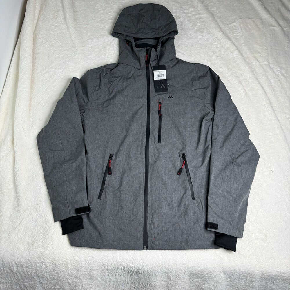Apricoat Men's Jacket in Dark Gray with Removable Hood Size Small